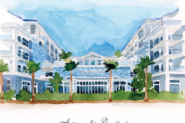Local de casamento aquarela
