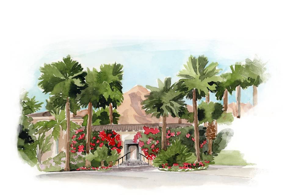 Local de casamento aquarela