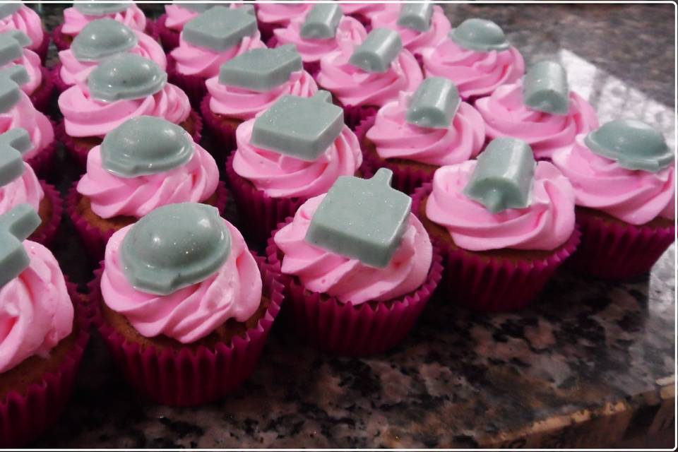 Mini cupcakes cha de cozinha