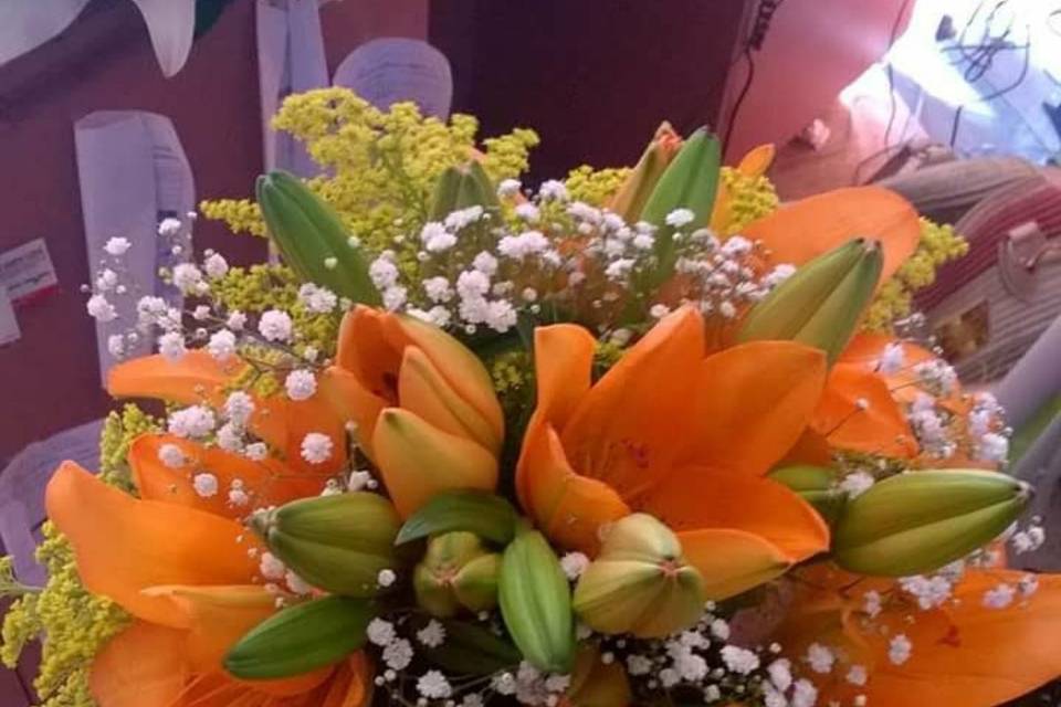 Bouquet de Lírios laranja