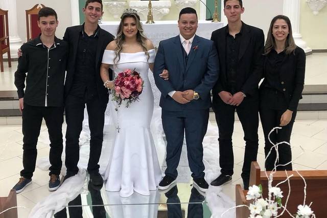 Foto com noivos