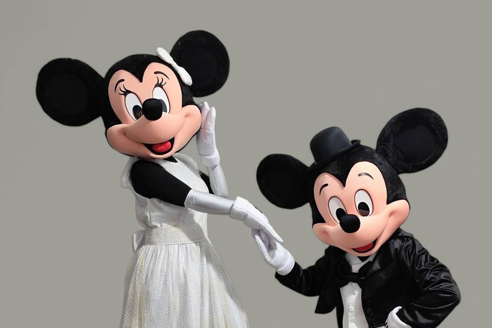 Casal Mickey e Minnie noivos