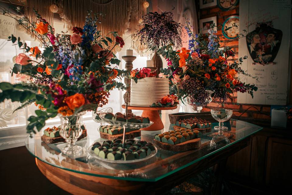 Mesa de doces Casamento Elaine