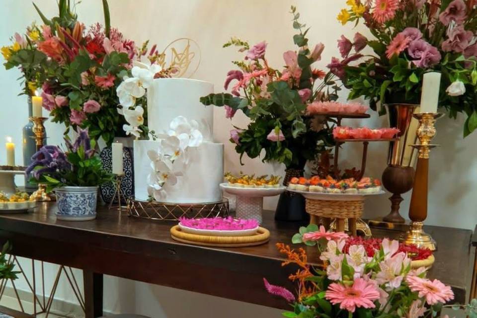 Mesa de doces vibrante