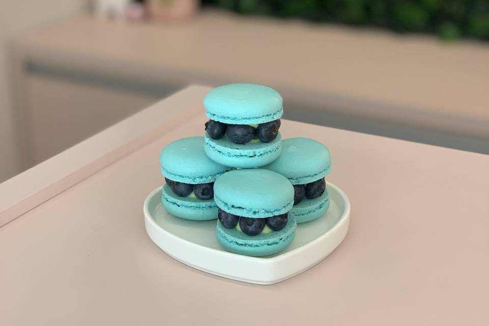 Macarons com blueberry