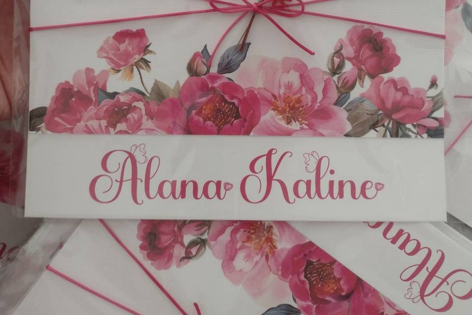 Convite floral pink