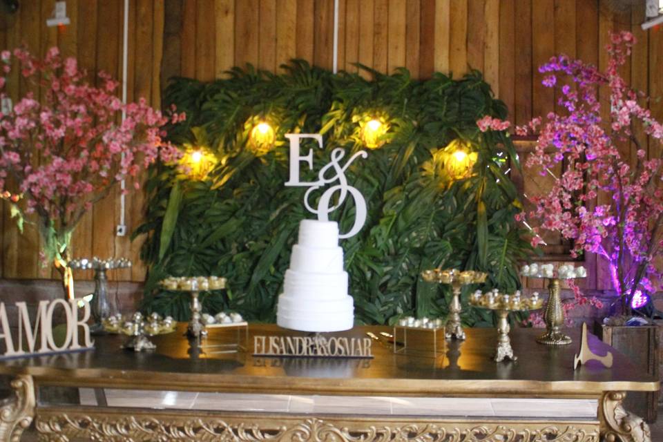 Espaço decorado para recepção