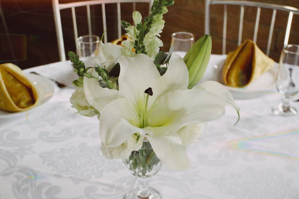 Detalhes da decoração de mesa