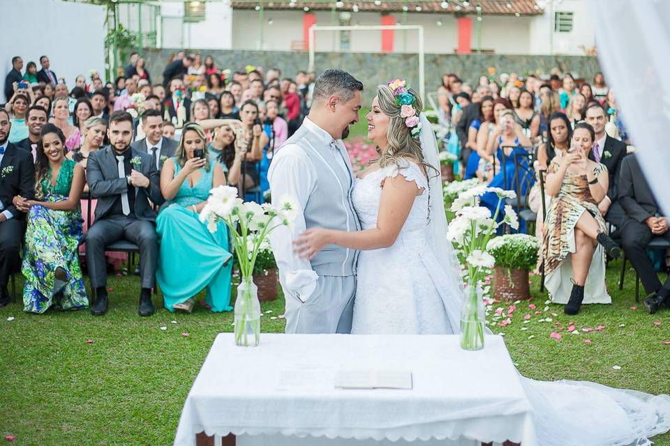 Casamento em área aberta