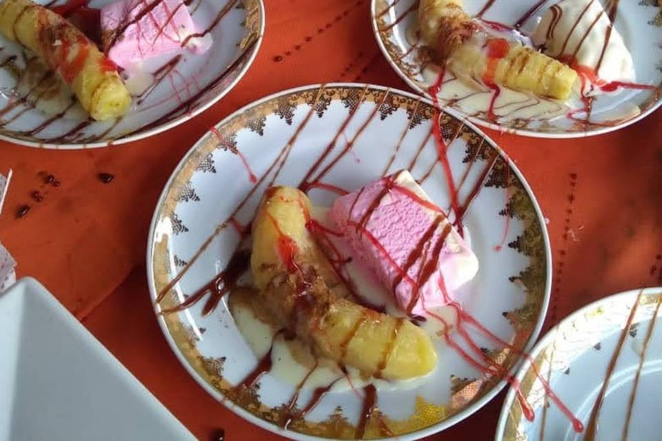 Sobremesa banana assada