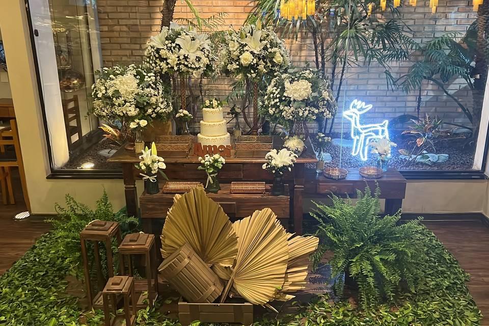 Mesa de bolo decorada