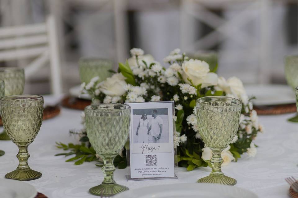 Mesa de convidados decorada