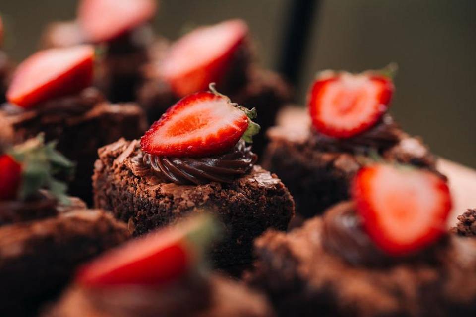 Brownie com Morango e Nutella