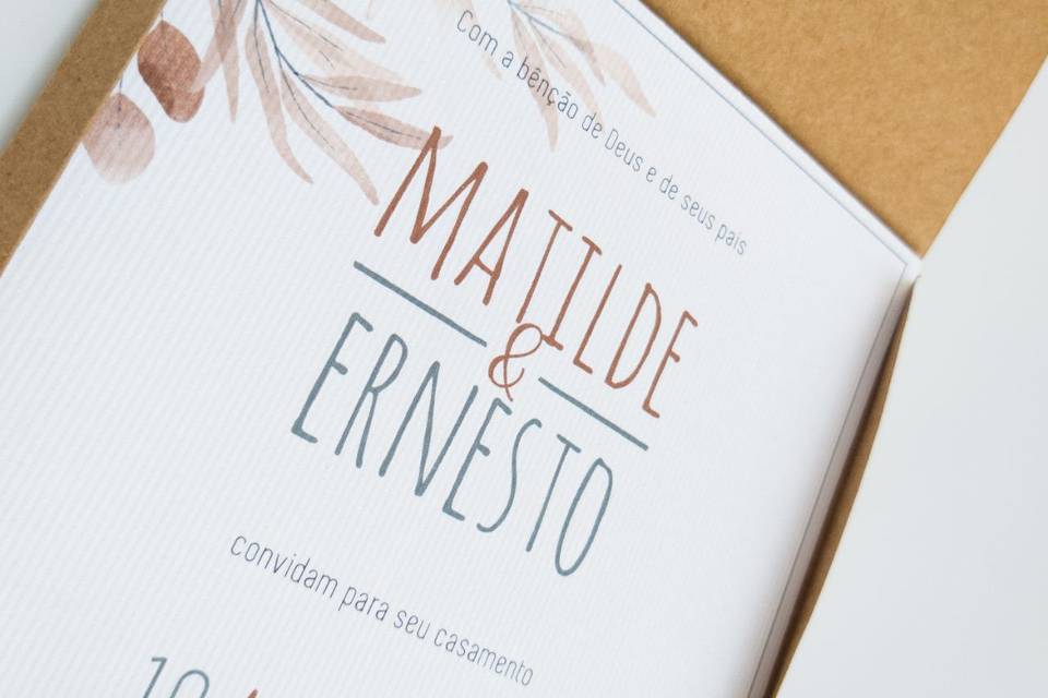 Convite kraft: Matilde&Ernesto