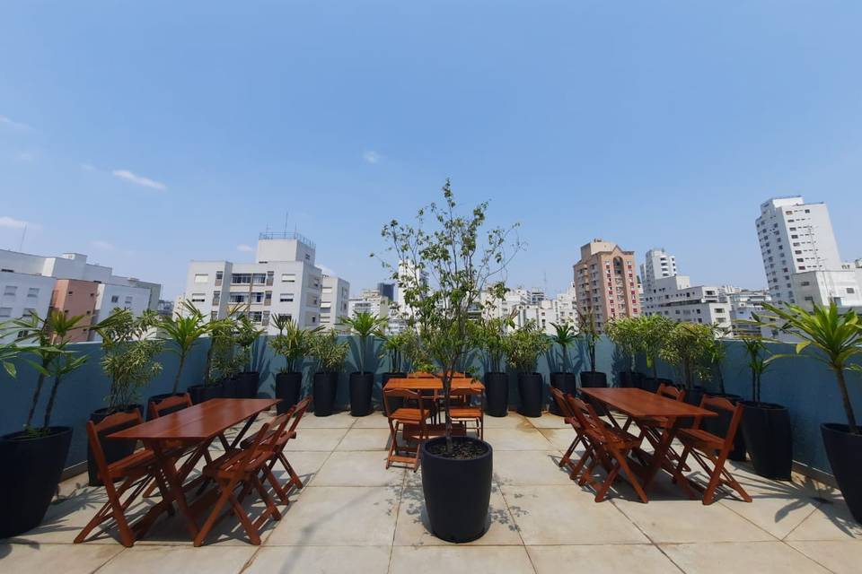 Terraço ao ar livre.