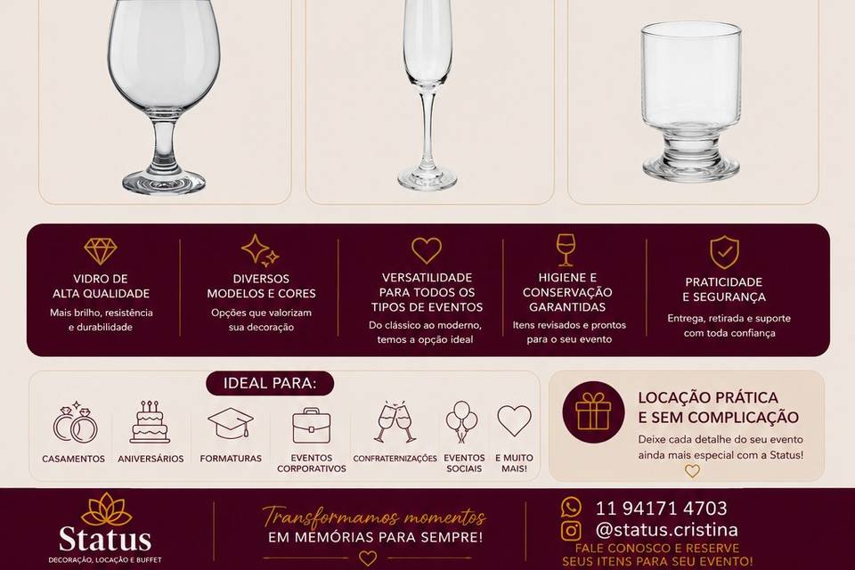 Locação itens variados