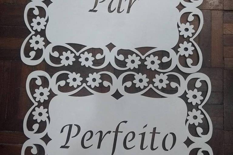 Placa cadeira dos noivos