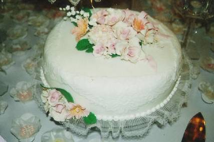 Flores na decoração do bolo