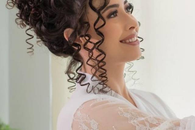 Noiva penteado cacheado