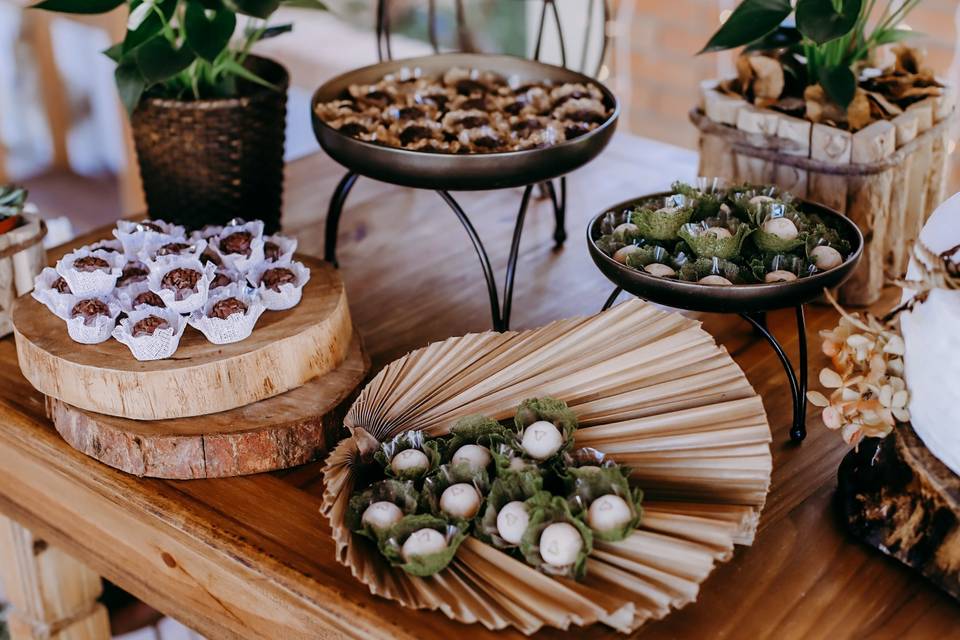 Bandejas de doces mais rústica