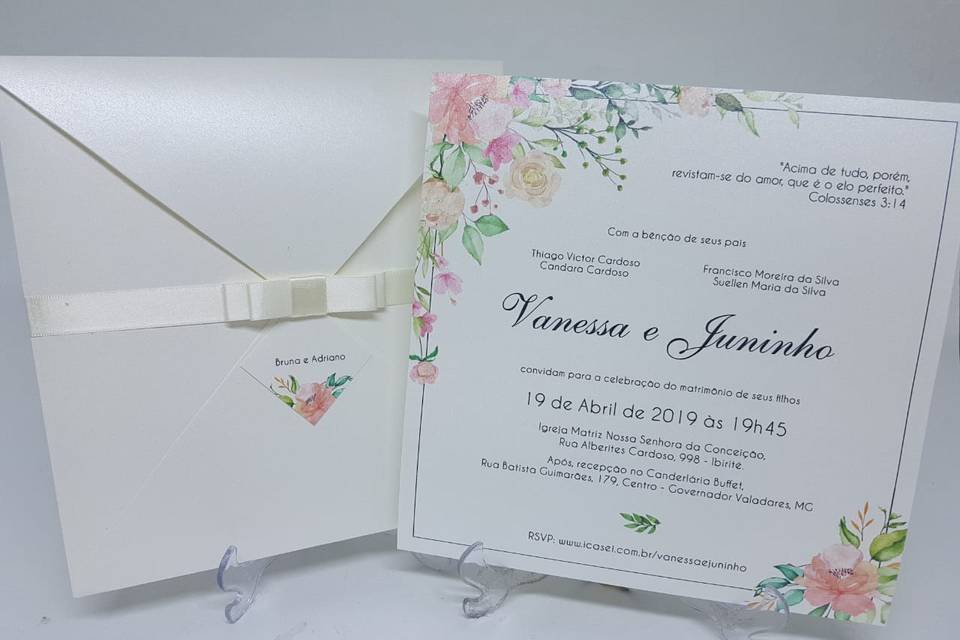 Convite perola floral