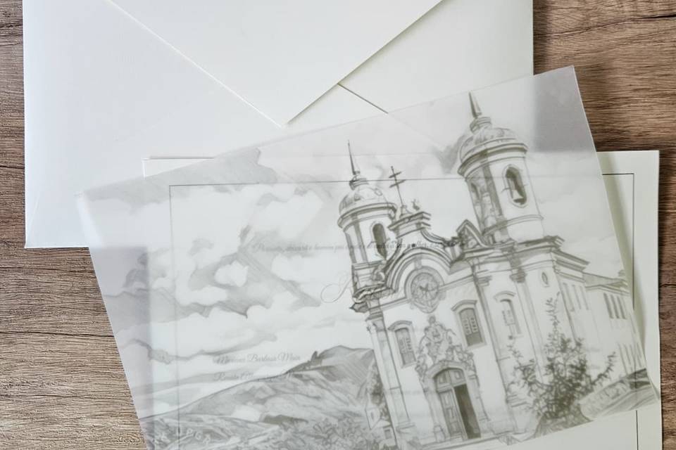Convite casamento igreja veget