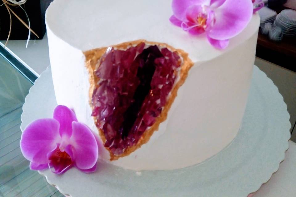 Geode cake e flores