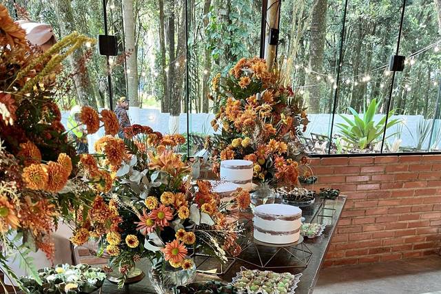 Layout dos doces na mesa