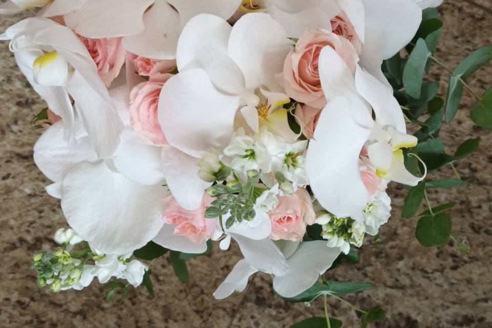 Orquídeas e rosas