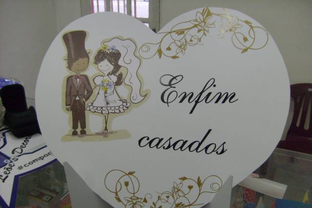 Placa para casamento em PVC