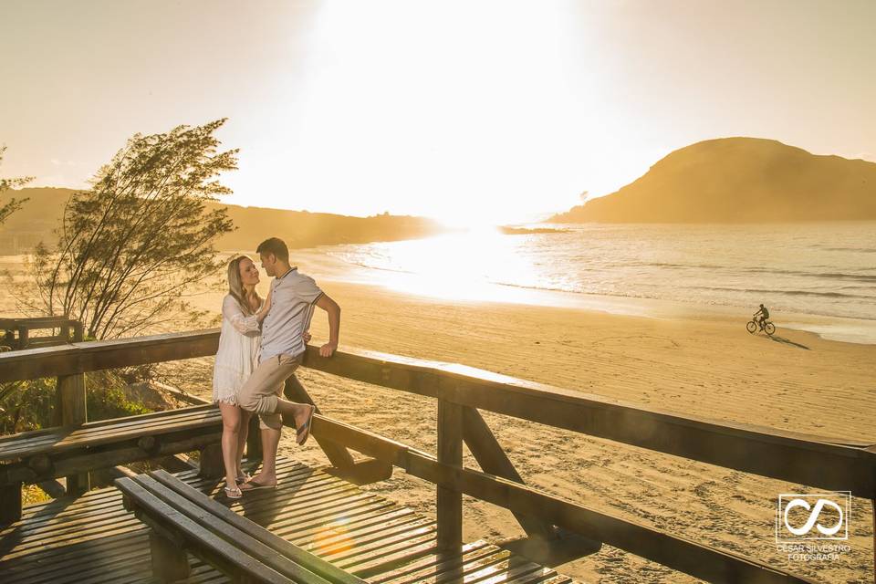 Foto na praia com sol