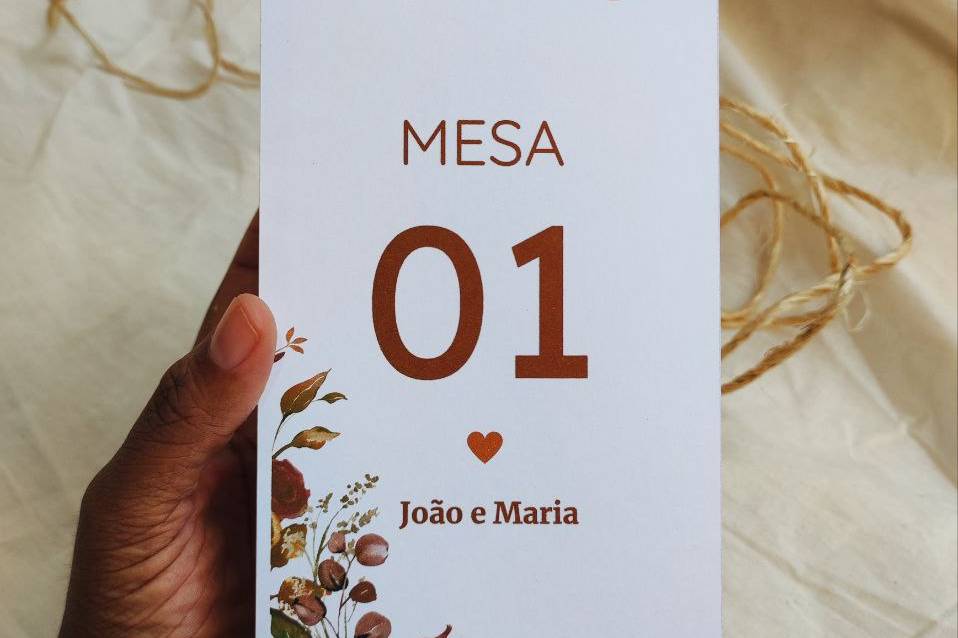Marcador de mesa+ menu