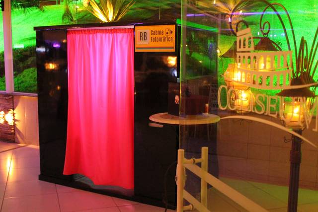 Cabine cortina rosa