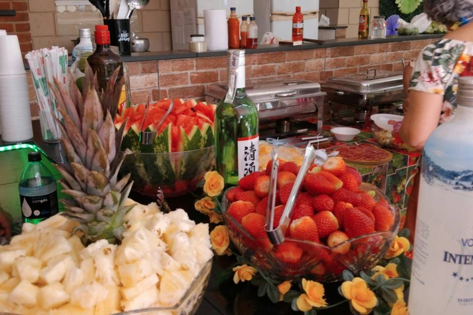 Bar clássico florido