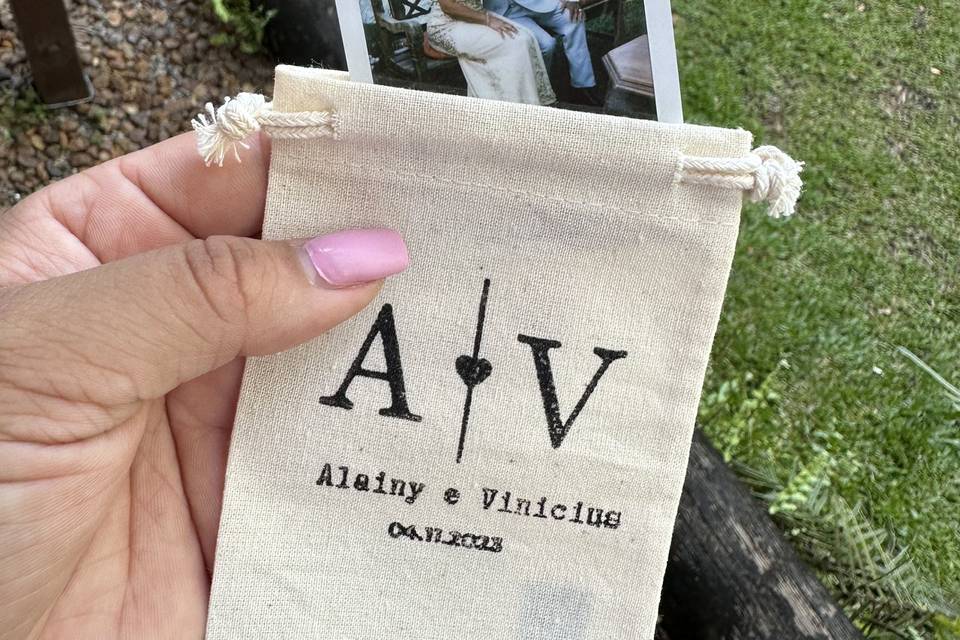 Kit saquinho, foto e imã