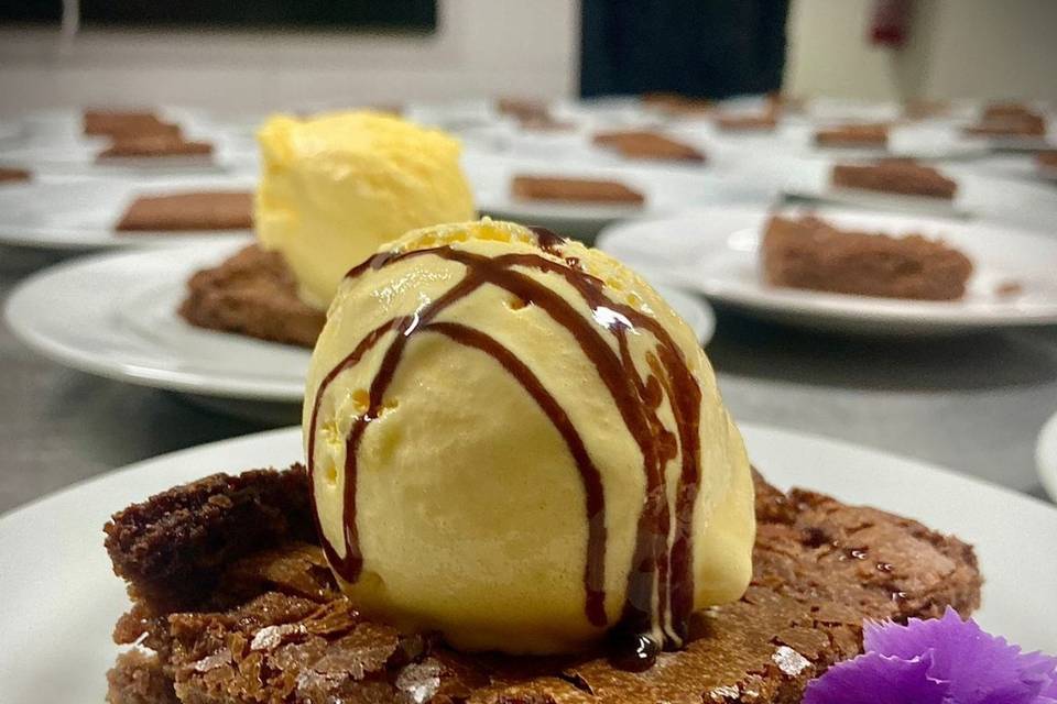 Brownie com sorvete