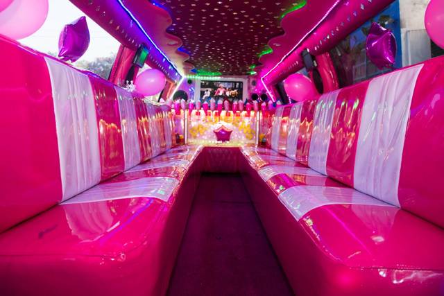 Interior da limusine Rosa