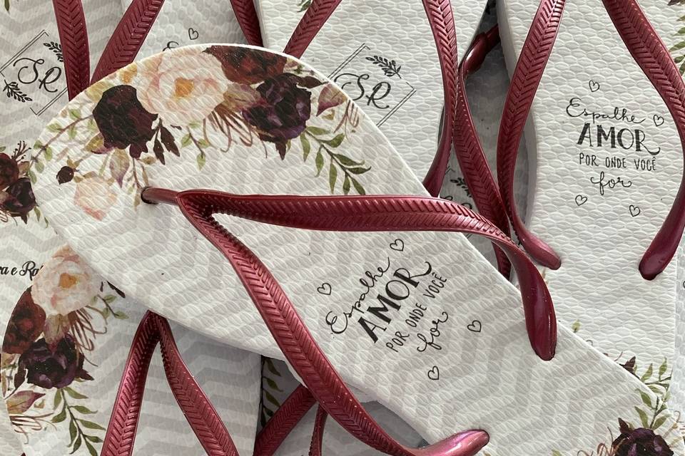 Chinelo Floral Marsala