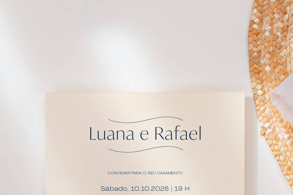 Convite minimalista - Tema Mar