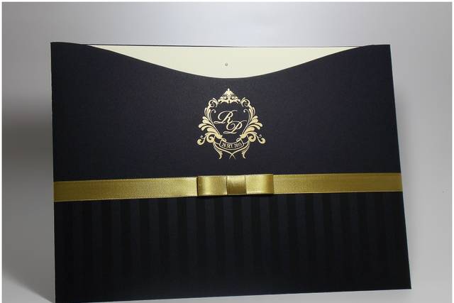 Convite Preto e Dourado C017