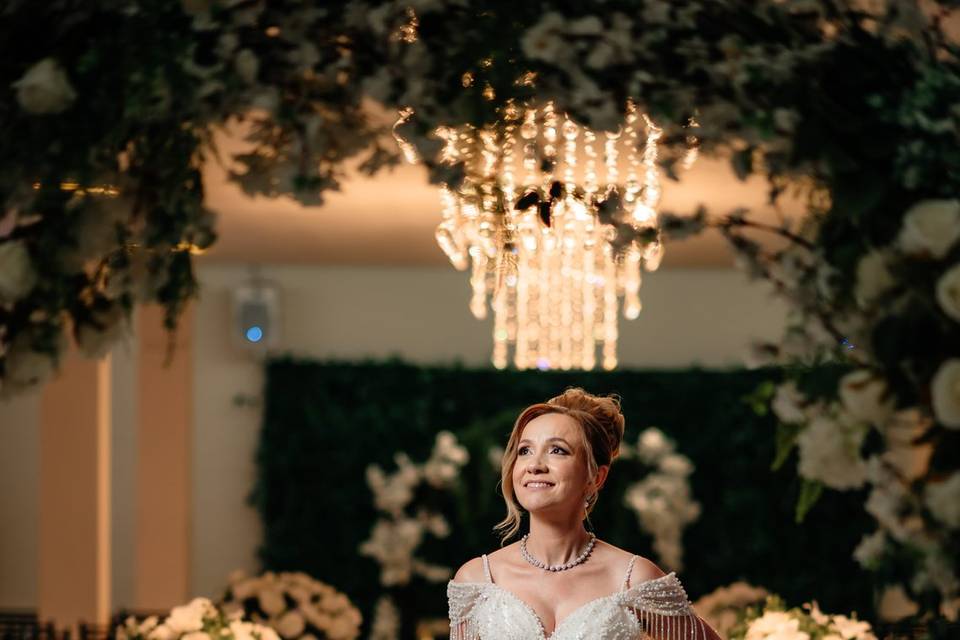 Vestido sereia bordado com pér