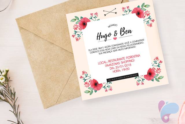 Convite de Noivado - Hugo&Bea