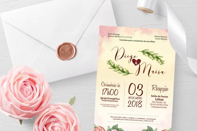 Convite de casamento - Maísa