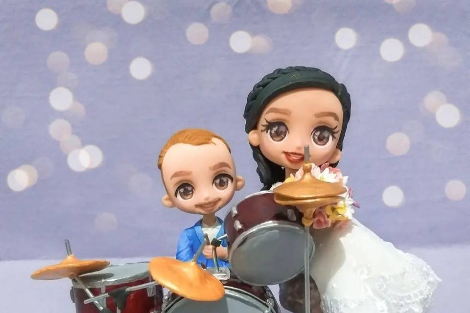 Noivinhos personalizados em Biscuit