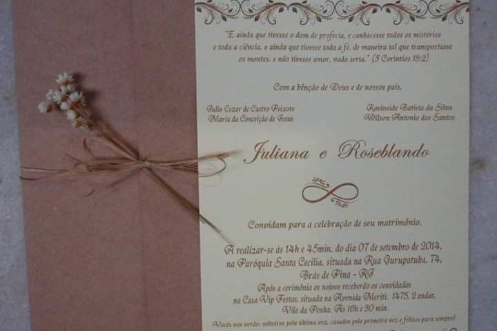 Convite de casamento