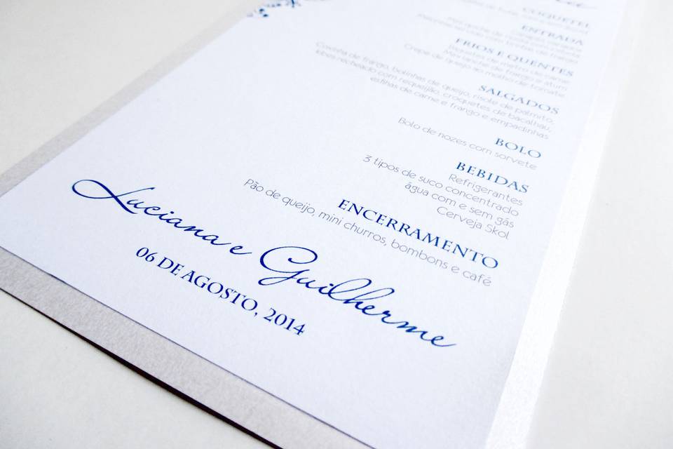 Menu folha azul - 2