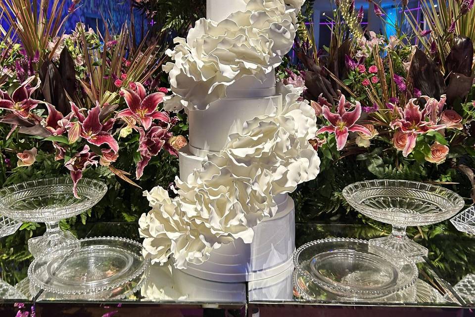 Casamento folhas frisadas