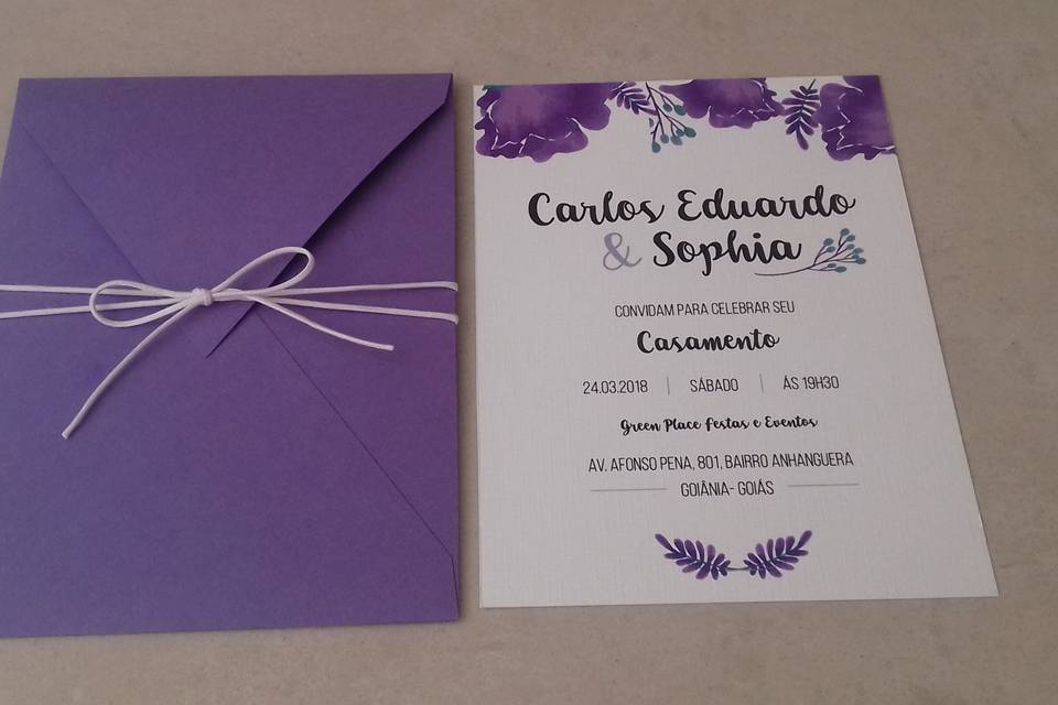 Convite floral violeta