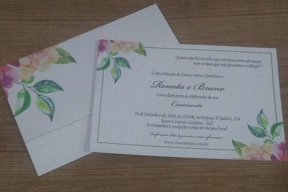 Convite floral reciclato