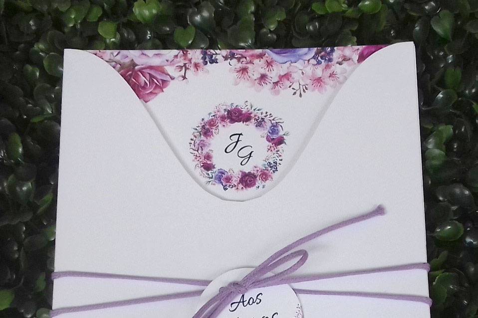 Convite floral lilás
